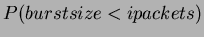$P(burst size<i packets)$